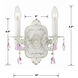 Paris Market Sconce Wall Light in Antique White, Rose Colored Hand Cut