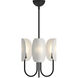 Alora Mood Seno 3 Light 15 inch Matte Black and White Cotton Fabric Chandelier Ceiling Light