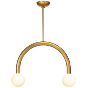 Happy LED 22.5 inch Natural Brass Pendant Ceiling Light, Small
