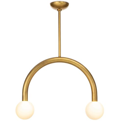 Happy LED 22.5 inch Natural Brass Pendant Ceiling Light, Small