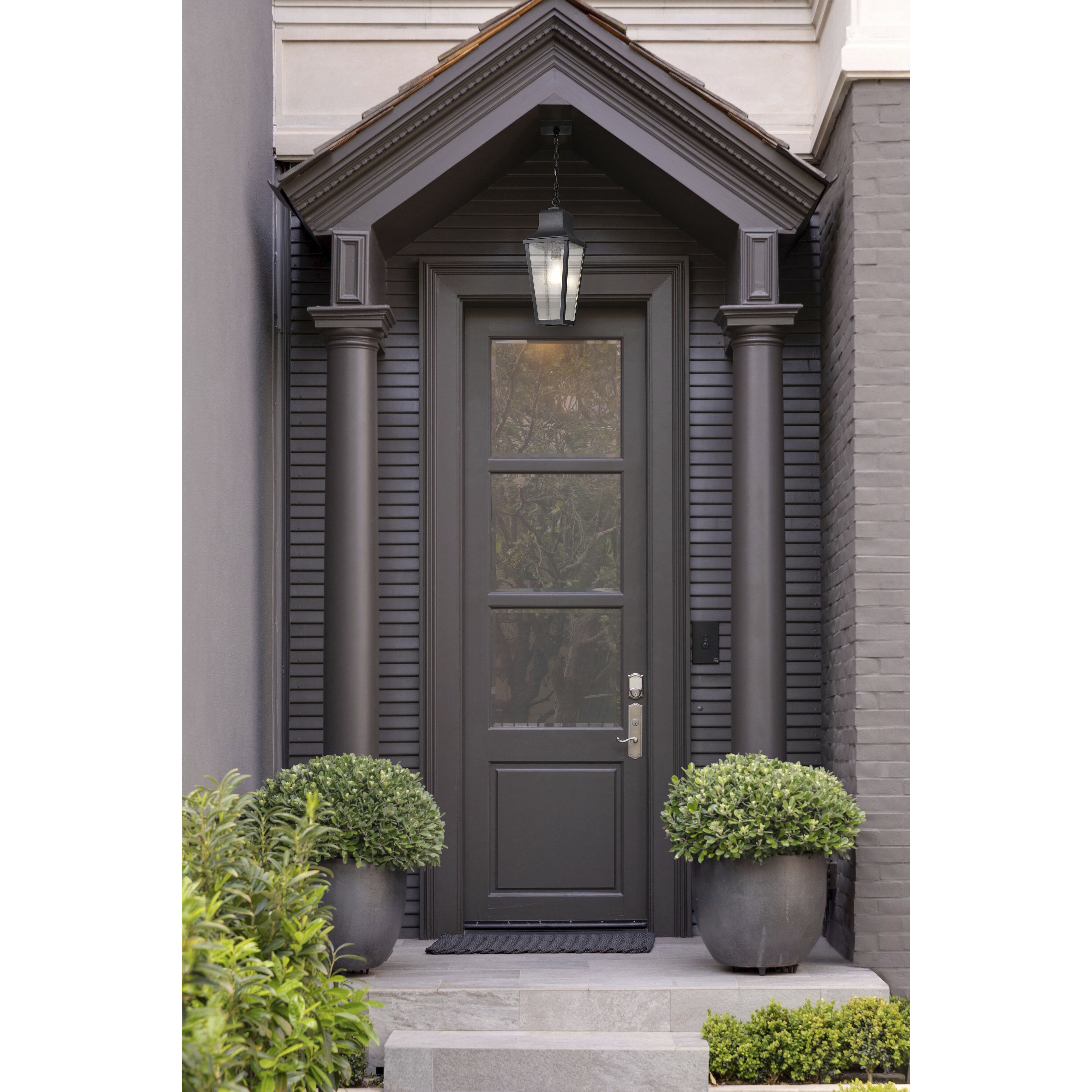 Lawrence 1 Light 7.63 inch Matte Black Outdoor Hanging Light