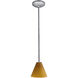 Martini 1 Light 7.25 inch Brushed Steel Pendant Ceiling Light in Amber