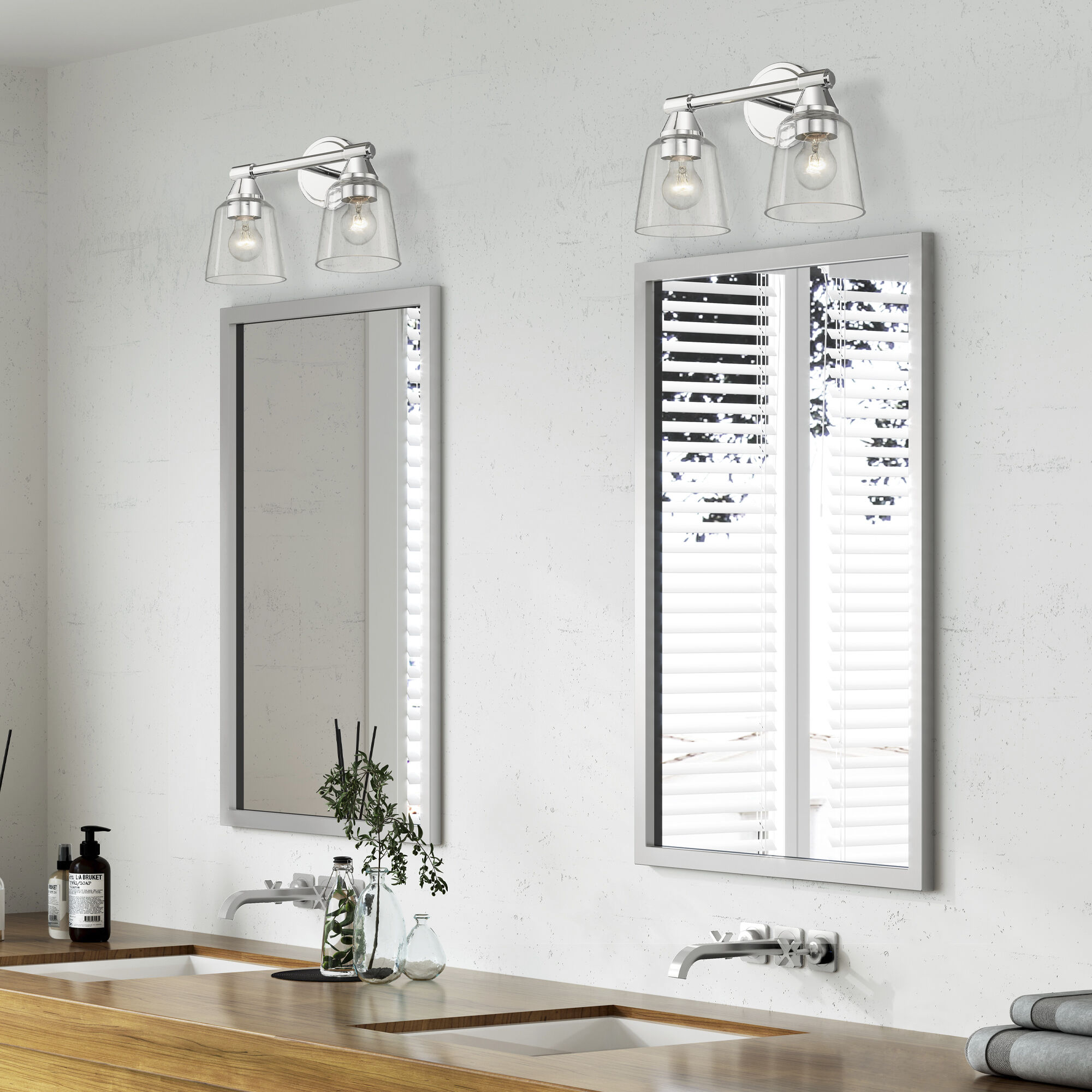 Catania 2 Light 14 inch Polished Chrome Vanity Sconce Wall Light