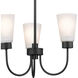 Erma 3 Light Black Chandelier Ceiling Light, Small, 1 Tier
