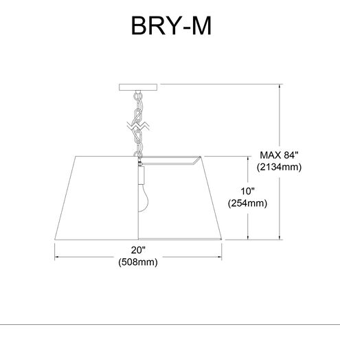 Brynn 1 Light 20 inch Black Pendant Ceiling Light in Grey Felt, Medium