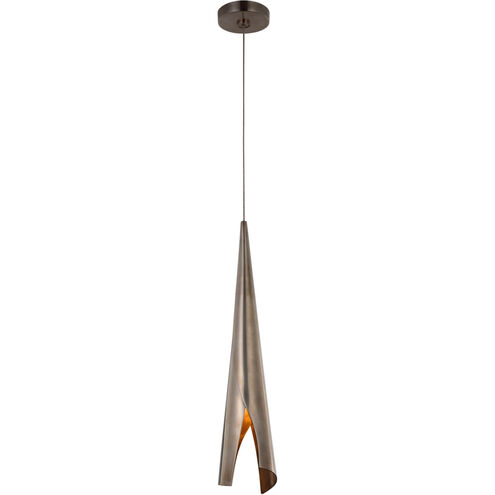 Kelly Wearstler Piel LED 4.5 inch Pewter Wrapped Pendant Ceiling Light, Small