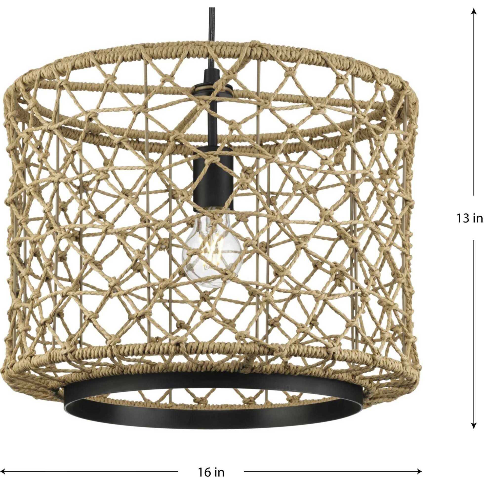 Chandra 1 Light 16 inch Matte Black Pendant Ceiling Light, Design Series