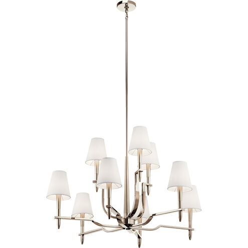 Kinsey 9 Light 39 inch Polished Nickel Chandelier 2 Tier Large Ceiling Light, 2 Tier