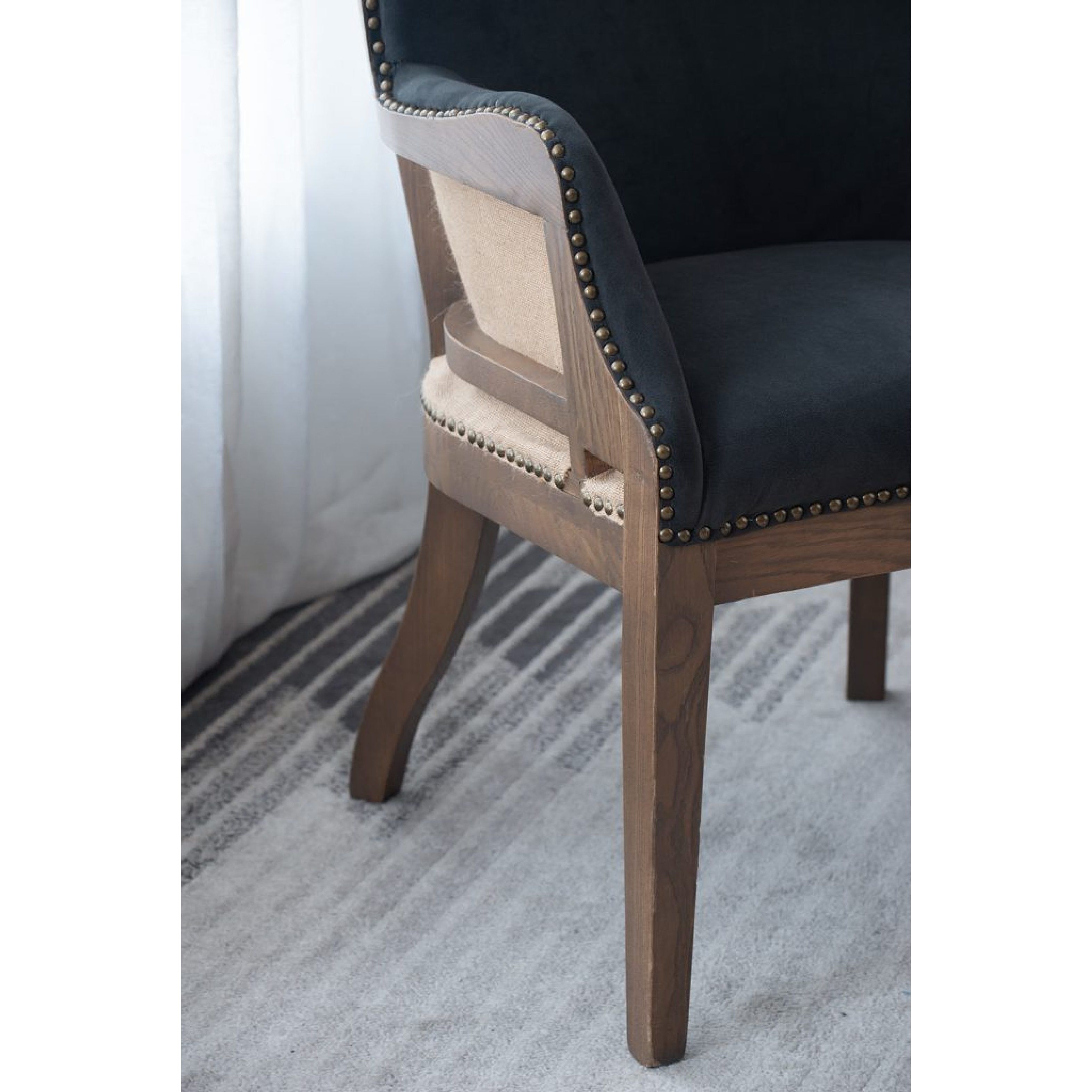 Dugan Dark Grey and Brown Arm Chair