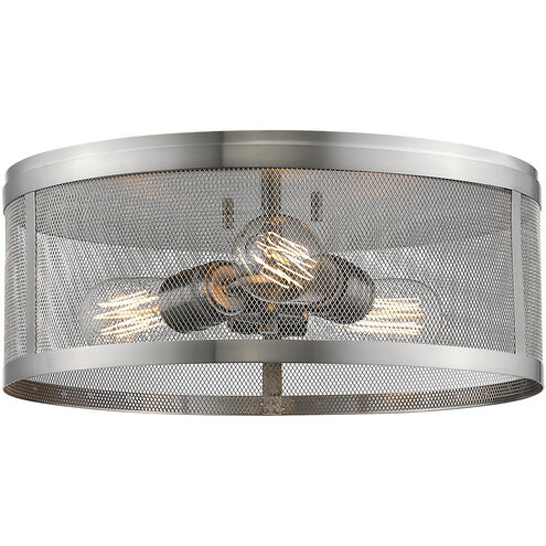 Meshsmith 3 Light 14.88 inch Brushed Nickel Flush Mount Ceiling Light in Brushed Nickel Steel