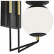 Cosmos LED 18.38 inch Matte Black with Satin Brass and Matte White Outdoor Wall Sconce