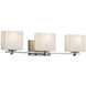 Porcelina 3 Light 25.75 inch Polished Chrome Vanity Light Wall Light in Pleats, Incandescent