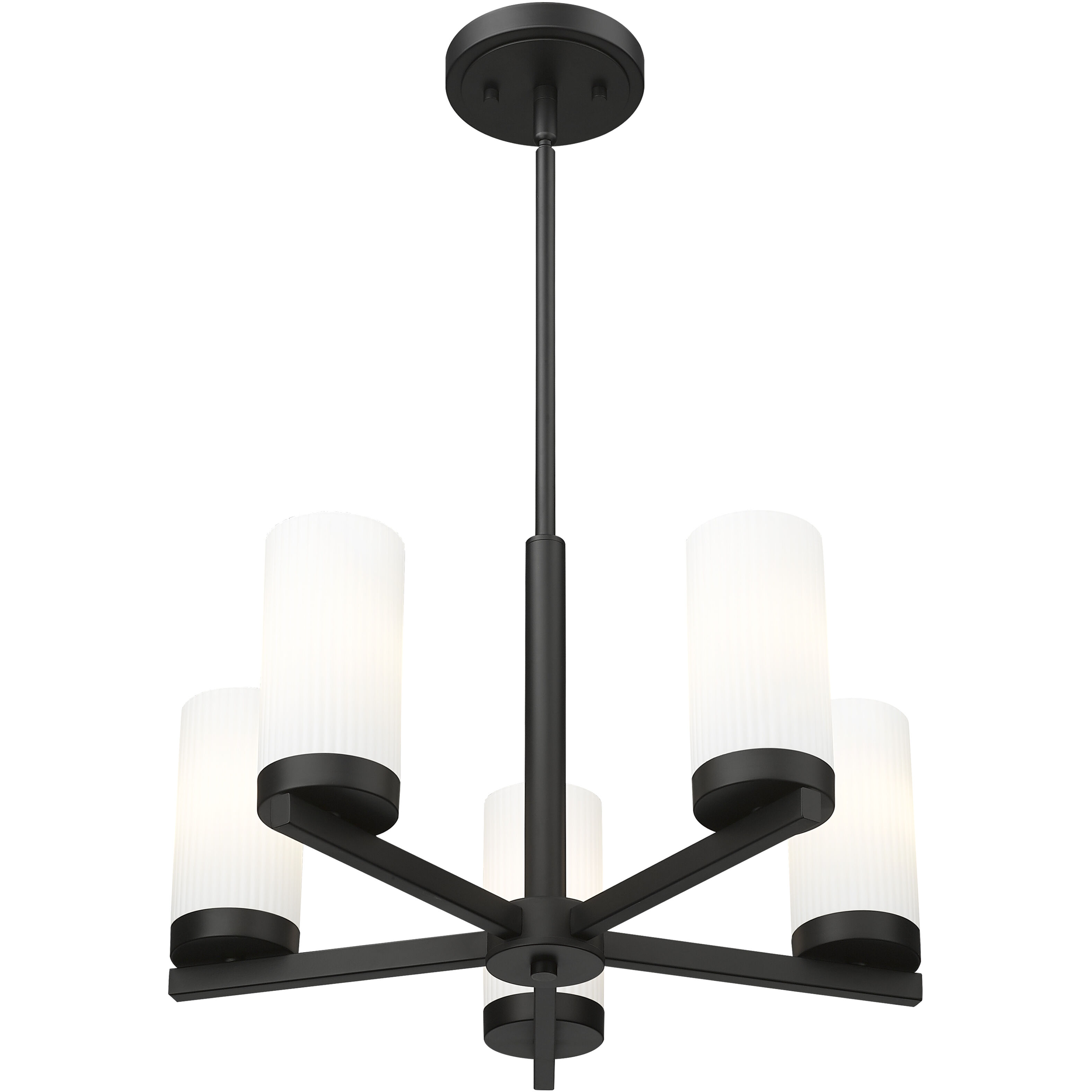 Danica 5 Light 19.5 inch Matte Black Chandelier Ceiling Light