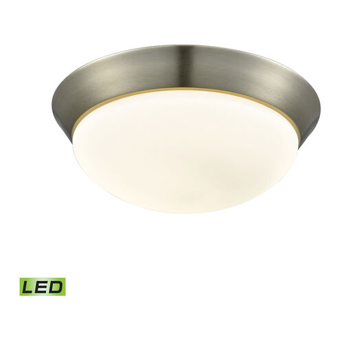 Eldred LED 12.75 inch Satin Nickel with White Flush Mount Ceiling Light