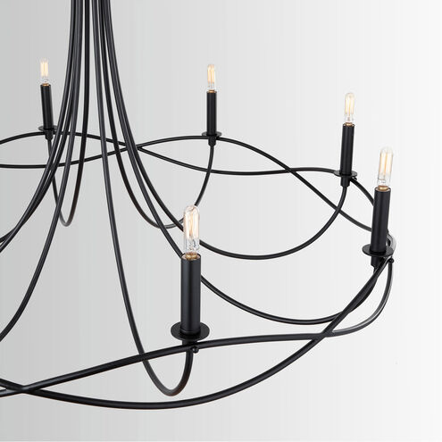 Sonnet 8 Light 45 inch Matte Black Chandelier Ceiling Light