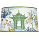 Abbey Rose Harmony Bluebell with Verde Hoja Trim 12.5 inch Lamp Shade