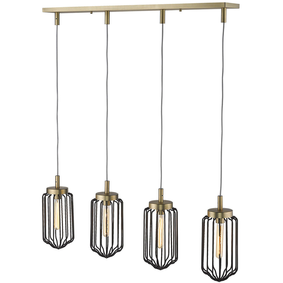 Reece 4 Light 43 inch Aged Brass Island Pendant Ceiling Light