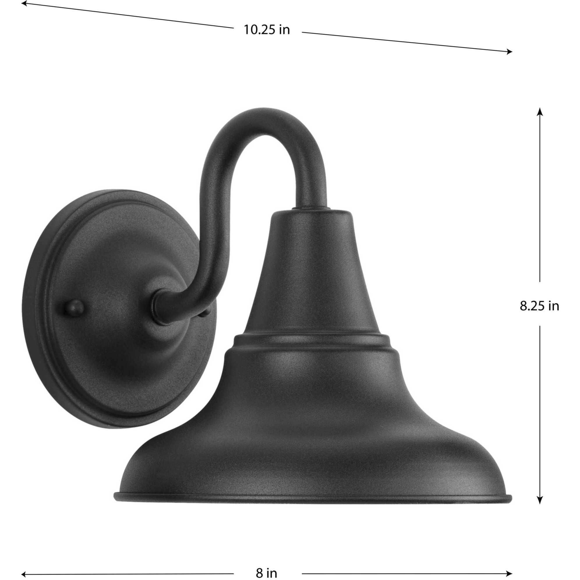 District Outdoor Wall Lantern in Black, Standard Lamping