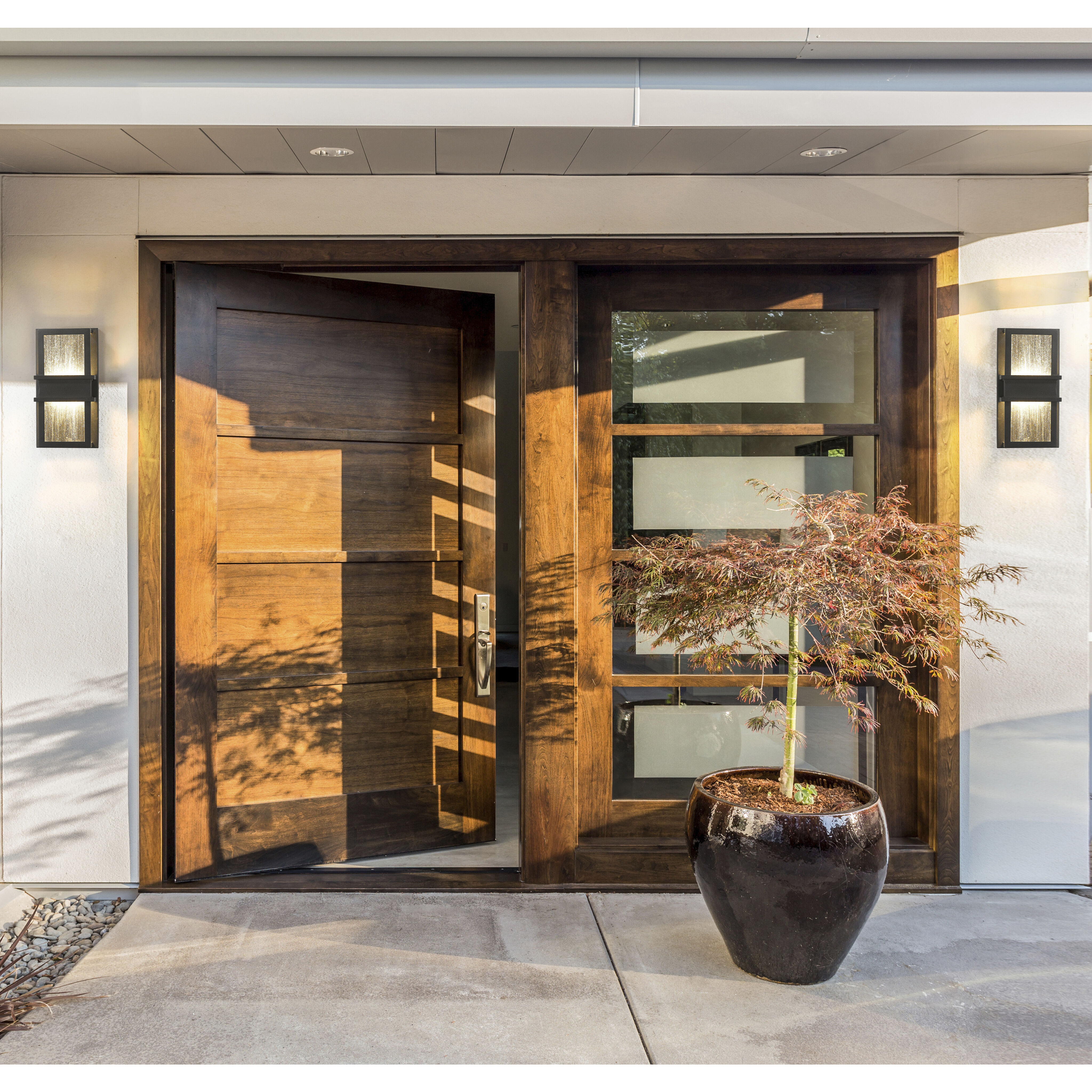 Eclipse LED 12 inch Black Outdoor Wall Light