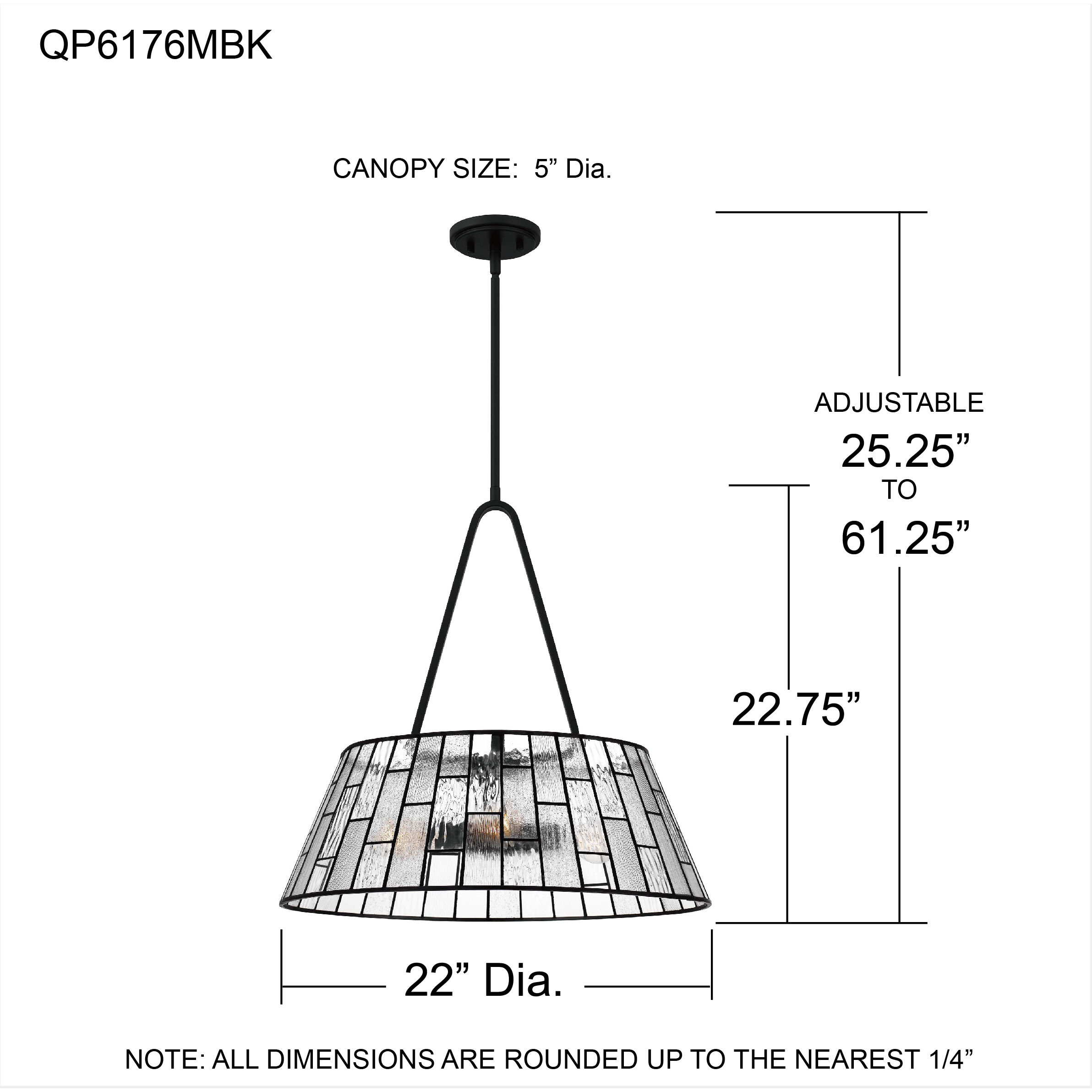 Rainier 4 Light 22 inch Matte Black Pendant Ceiling Light