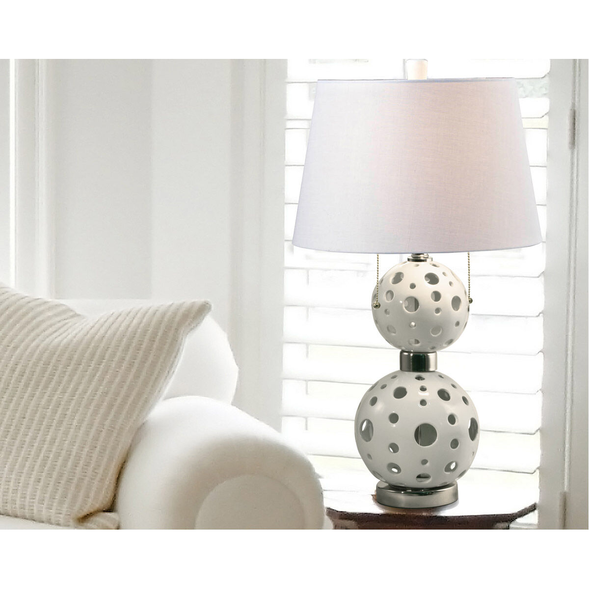 Springdale 28 inch 75.00 watt Polished Nickel Table Lamp Portable Light