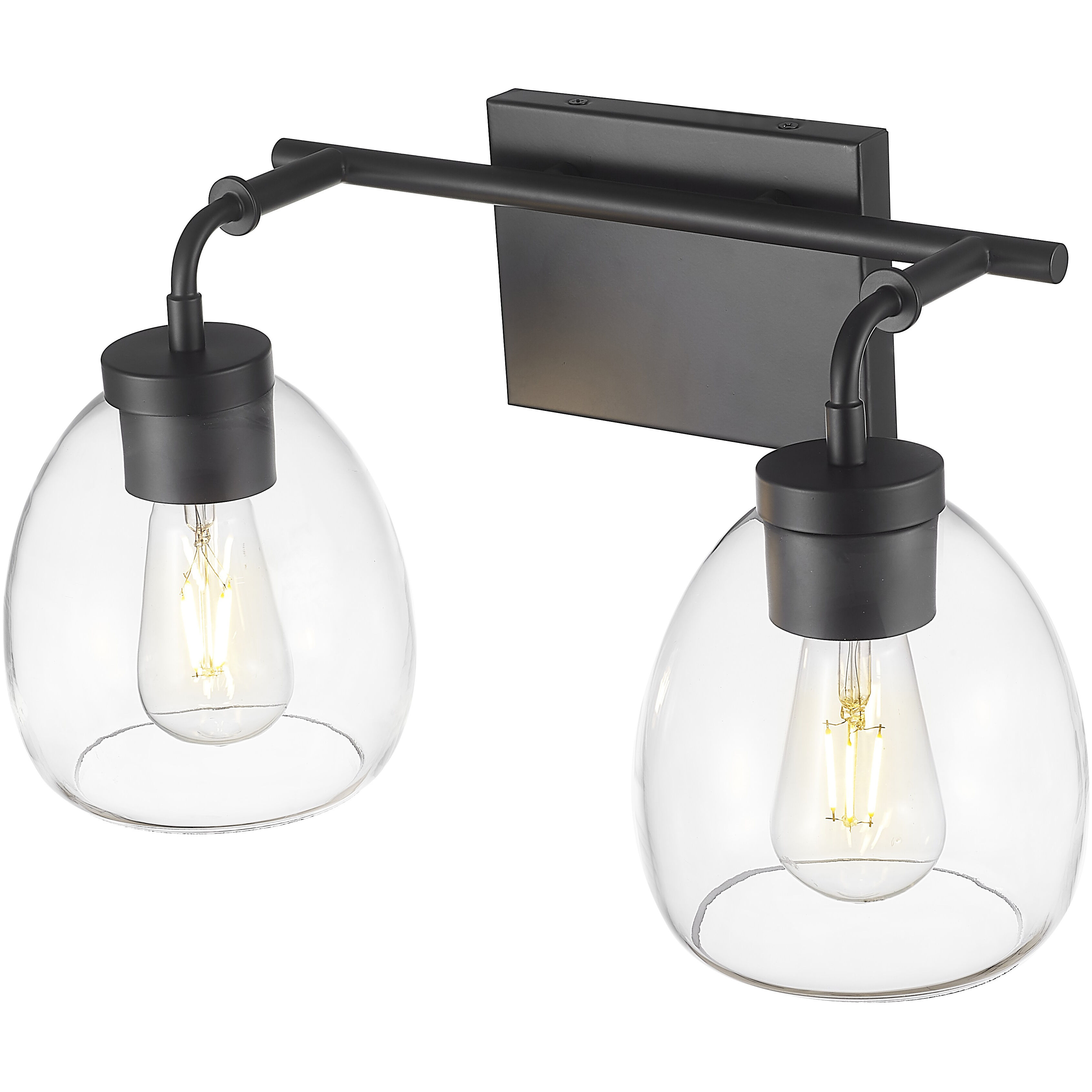 Dawes 2 Light 16 inch Matte Black Vanity Wall Light