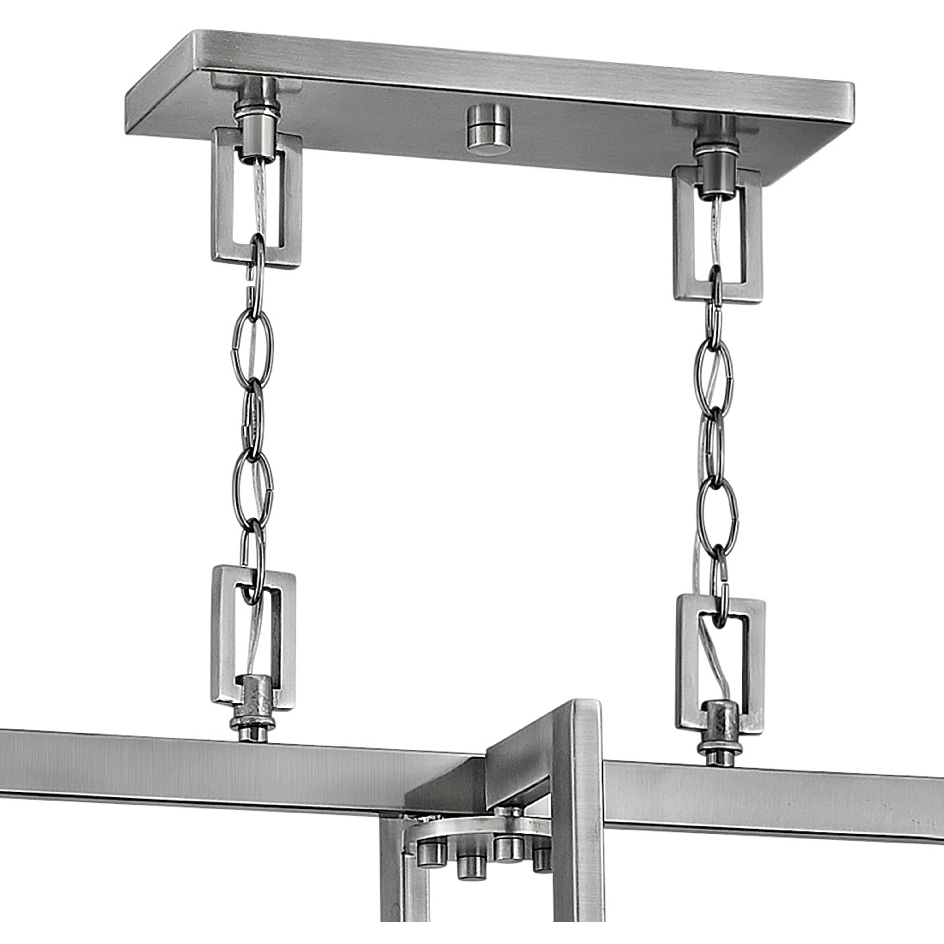 Hampton 4 Light 42 inch Antique Nickel Indoor Linear Chandelier Ceiling Light