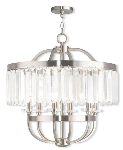 Ashton 6 Light 24 inch Brushed Nickel Chandelier Ceiling Light