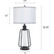 Steel 32.5 inch 100 watt Breny and White Table Lamp Portable Light