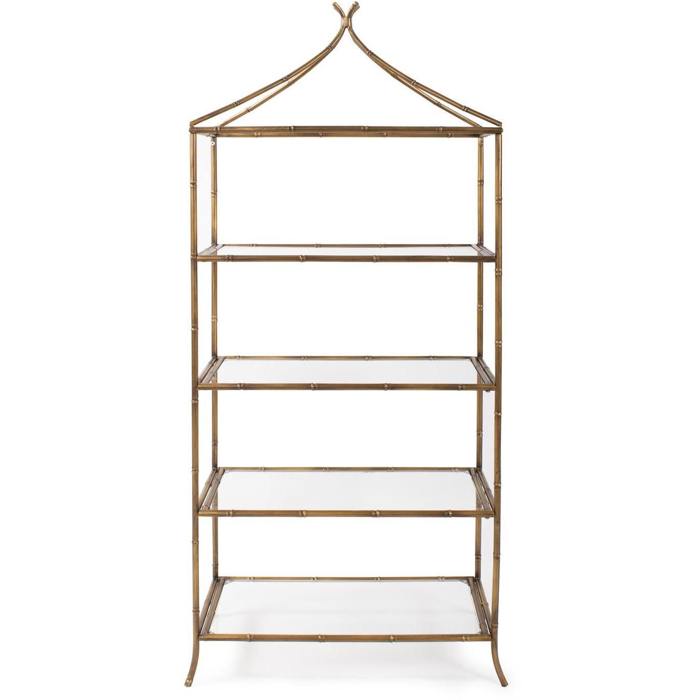 Moreau 60 X 28 inch Antique Gold Shelving, Large