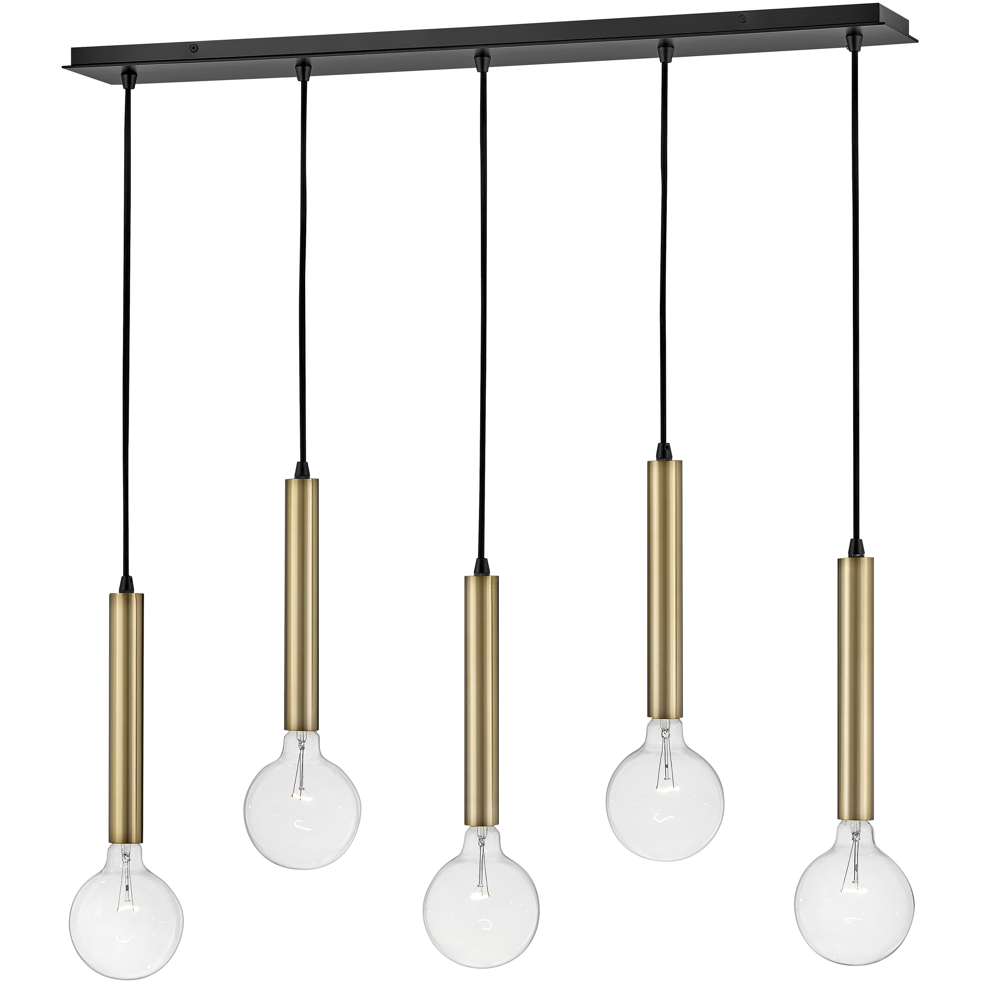 Bobbie LED 36 inch Lacquered Brass Chandelier Ceiling Light, Linear