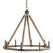 Bowline 8 Light 33 inch Natural/Rust Chandelier Ceiling Light