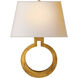 Chapman & Myers Ring 1 Light 13.5 inch Antique-Burnished Brass Wall Sconce Wall Light in Natural Paper, Large