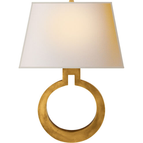 Chapman & Myers Ring 1 Light 13.5 inch Antique-Burnished Brass Wall Sconce Wall Light in Natural Paper, Large