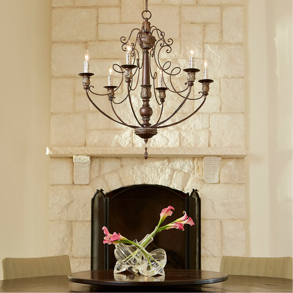 Salento 6 Light 27 inch Vintage Copper Chandelier Ceiling Light