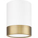 Algar LED 6 inch Matte White and Modern Gold Flush Mount Ceiling Light