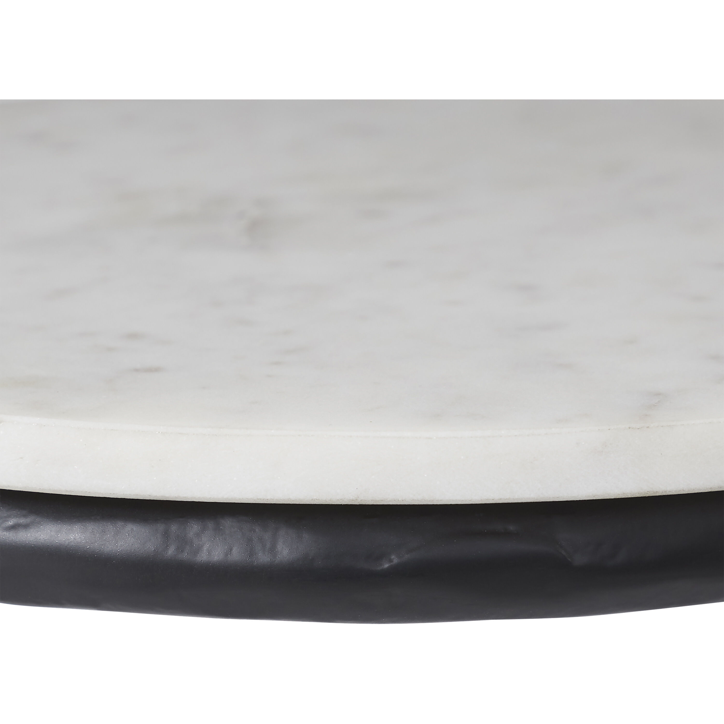 Veroia 19.68 X 14.96 inch Matte Black and White Side Table