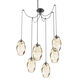 Ellisse 6 Light 15.5 inch Matte Black Swag Multi-Pendant Ceiling Light in Amber Optic