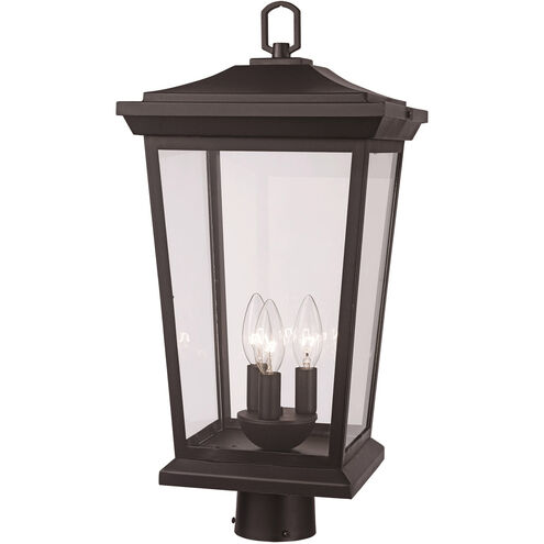 Turlock 3 Light 15 inch Black Outdoor Postmount Lantern