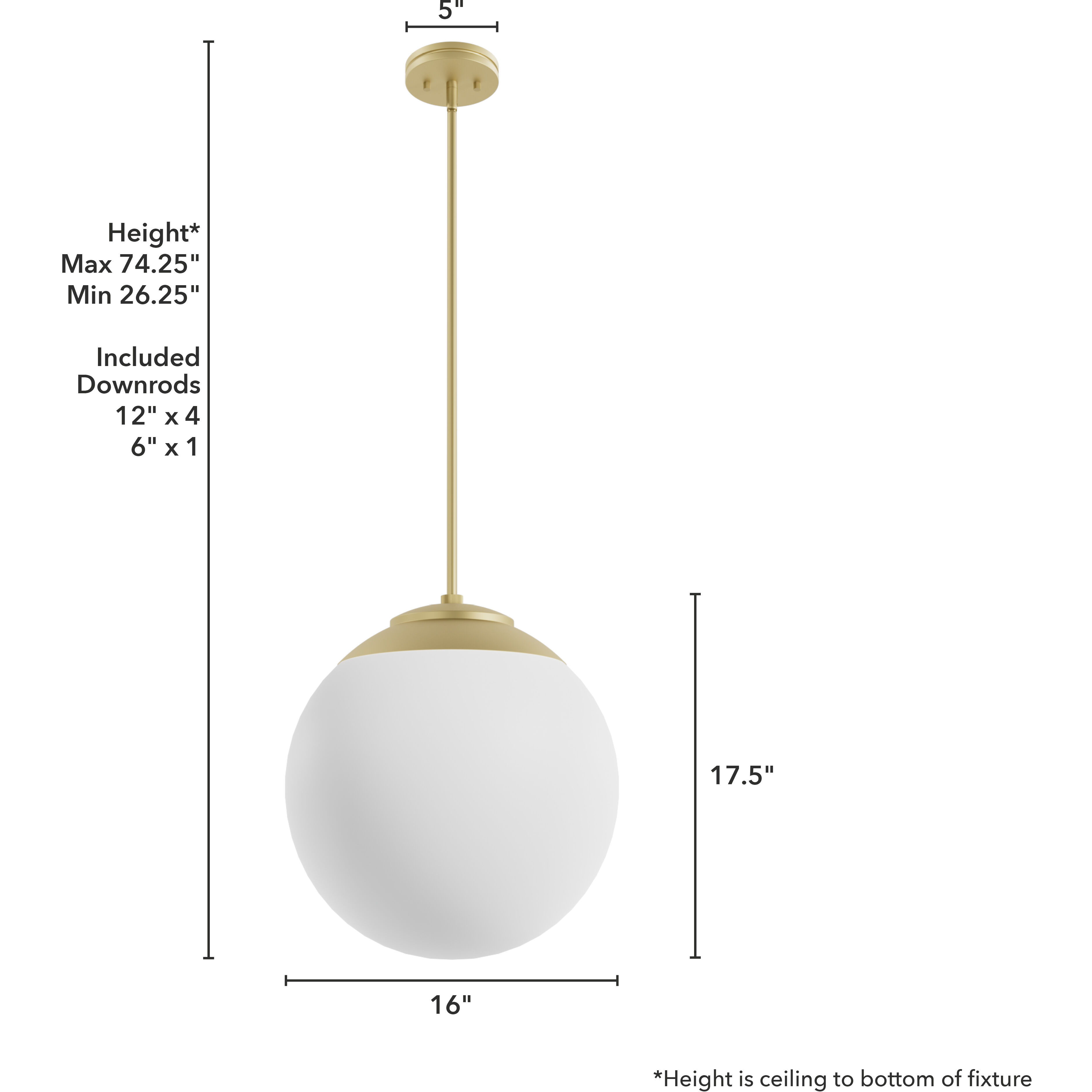 Hepburn 3 Light 16 inch Modern Brass Pendant Ceiling Light