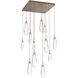 Aalto LED Burnished Bronze Chandelier Ceiling Light, Square Multi-Port