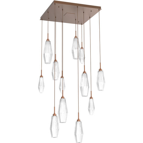 Aalto LED Burnished Bronze Chandelier Ceiling Light, Square Multi-Port