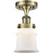 Canton 1 Light 5.25 inch Antique Brass Semi-Flush Mount Ceiling Light