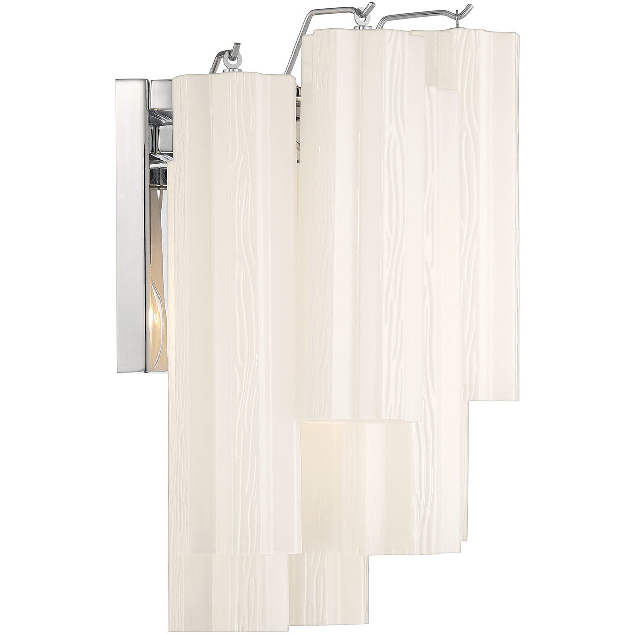 Addis Bath Wall Light in Tronchi Glass White