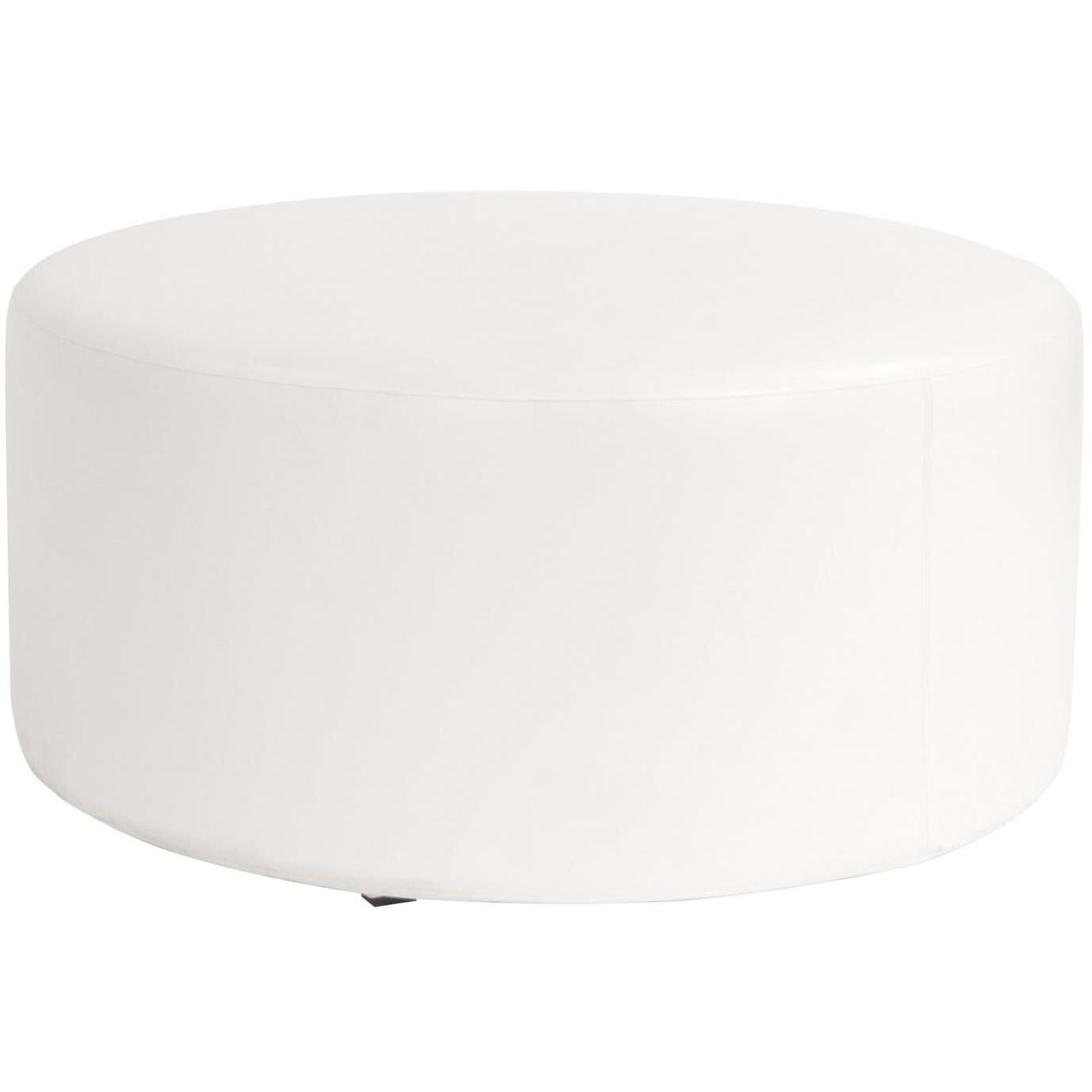 Universal 18 inch Avanti White Round Ottoman with Slipcover