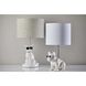 Sunny 16 inch 60.00 watt White Ceramic with Brushed Steel Neck Table Lamp Portable Light, Simplee Adesso
