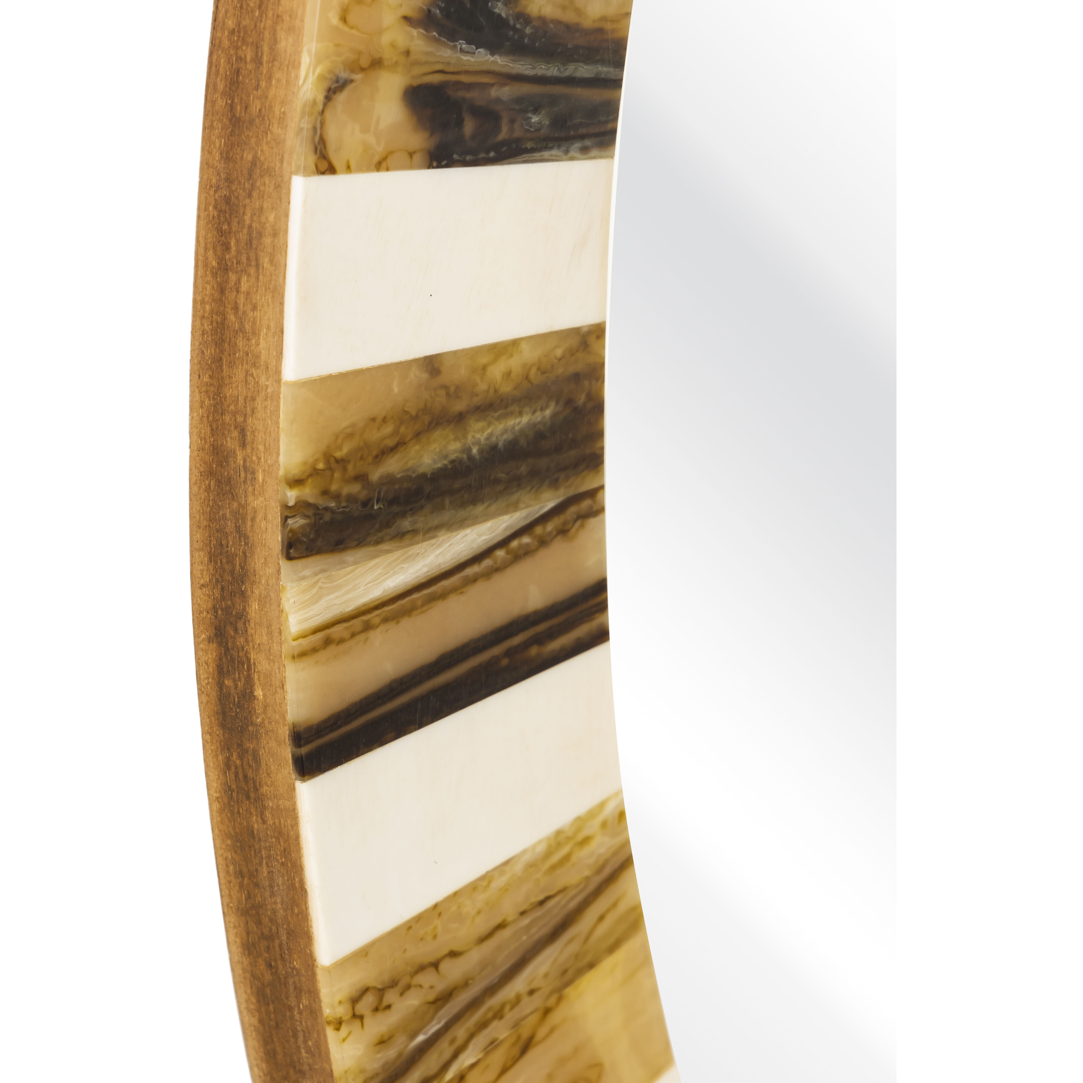 Jimma 30 X 30 inch Horn with White and Mirror Wall Mirror