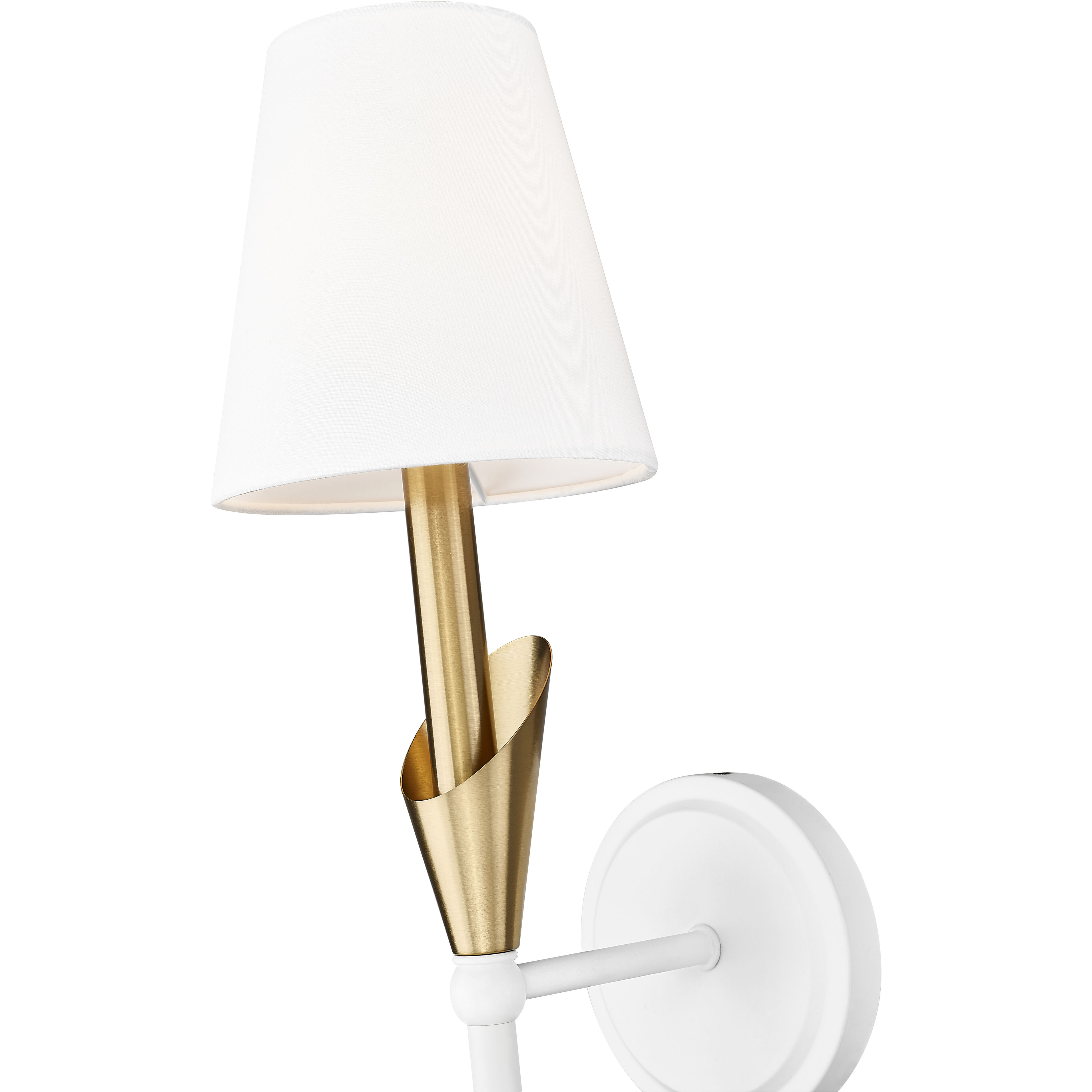 Claudelle Wall Sconce Wall Light in Textured White and Modern Gold