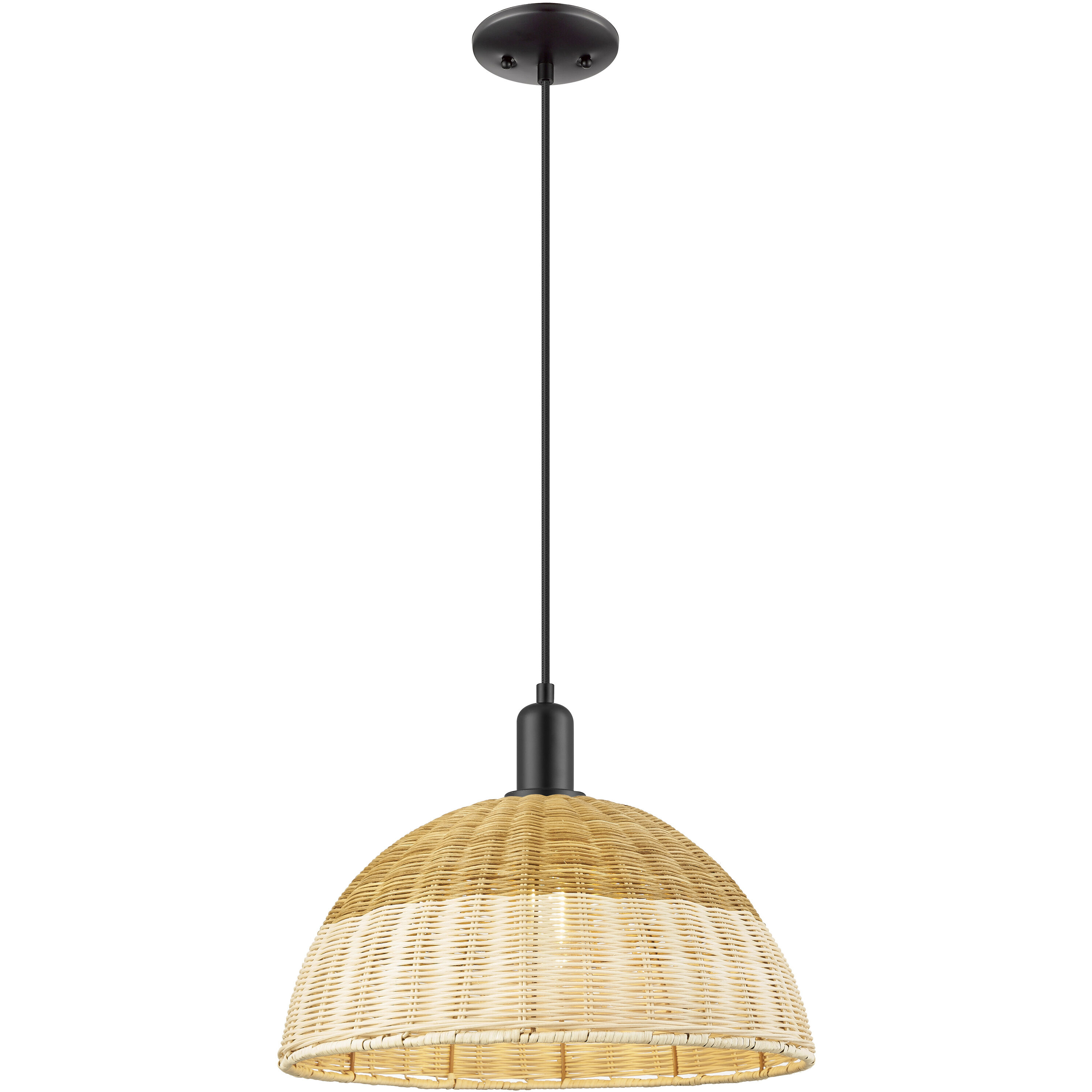 Natural Ballston Dome 1 Light 15.75 inch Matte Black Mini Pendant Ceiling Light