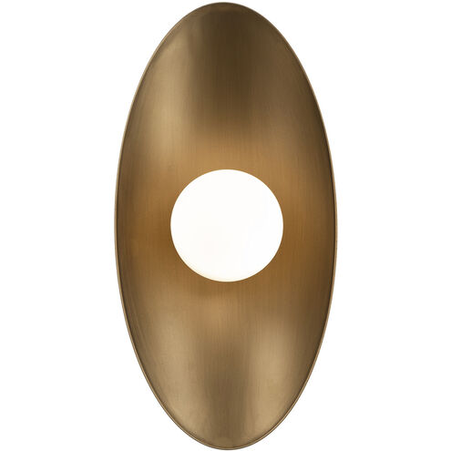 Glamour 1 Light Aged Brass Wall Sconce Wall Light in 2700K